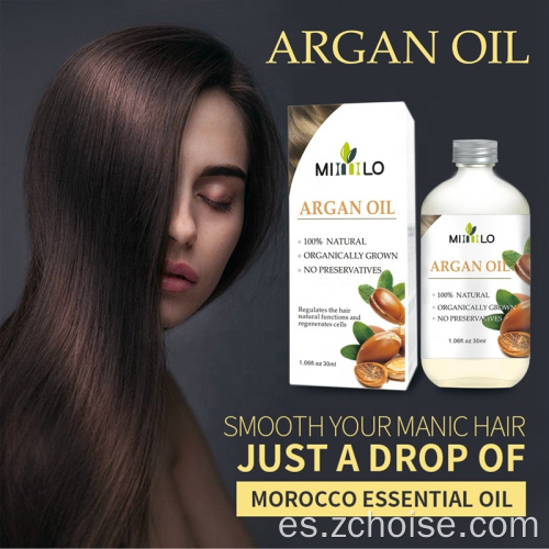 aceite de argán natural marroquí profesional para el cabello